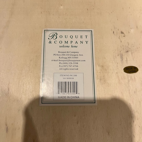 Rustic Wooden Mirror with Green Accents - Picture 3 of 5